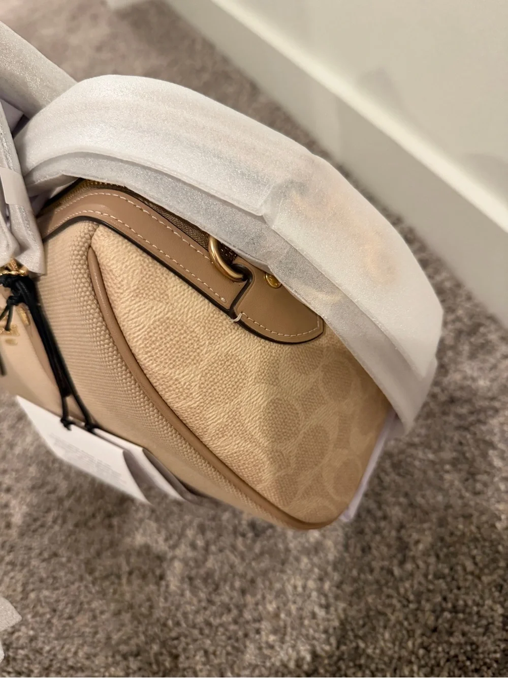 Coach Roawan canvas and sig canvas Dome Satchel in Beige